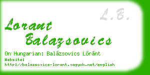 lorant balazsovics business card
