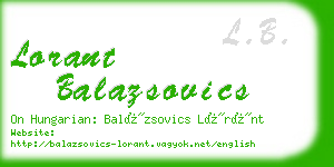 lorant balazsovics business card